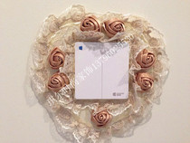 Champagne High-end Heart-shaped Switch Applique Closed Fire Stickup Switch Protective Sheath Buds Lace Silk