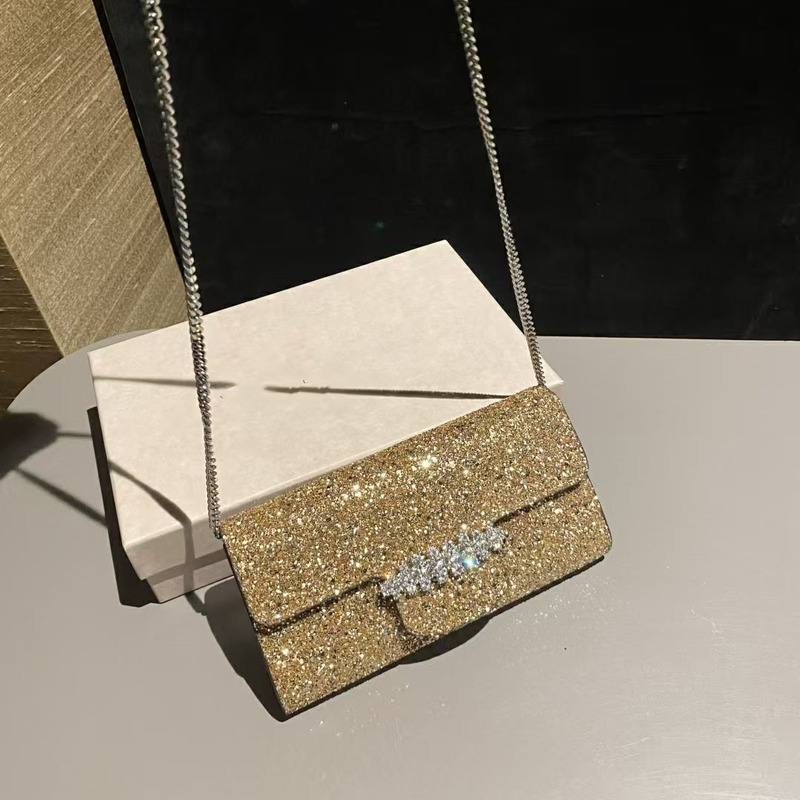 Socialite Shoulder Bag, Sparkling Diamond Evening Bag, Women's Gold Sequin Clutch Bag, Diamond-Decorated Party Bag, Light Luxury Small Bag Socialite Shoulder Bag, Sparkling Diamond Evening Bag, Women's Gold Sequin Clutch Bag, Diamond-Decorated Party Bag, Light Luxury Small Bag