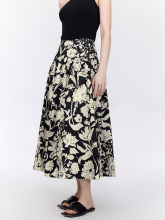 Printed A-hem skirt silhouette skirt Fabrique