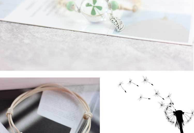 Hoa khô mẫu vật vòng tay thủy tinh bóng bồ công anh đầy sao đơn giản cá tính sinh viên bạn gái cặp đôi quà tặng nữ - Vòng đeo tay Clasp vòng cặp