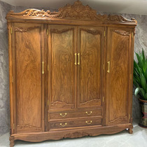 Wardrobe Hot Pins List Lockers Log Full Solid Wood Manufacturer Direct Sales Bedroom Furniture 2021 New Four Doors Cabinet