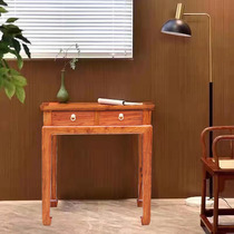 Chinese style full solid wood computer desk balcony short table with movable high 80 cm square red wood furniture small square table