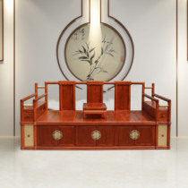 Arhat bed new Chinese style solid wood log push-pull bed elm small apartment living room telescopic storage small bed adult customization