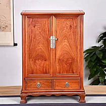 Red wood furniture Ming style rounded corner cabinet Myanmar flower pear lockers Chinese style bookcase solid wood small bookcase containing modern