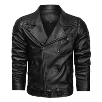 Male God equipment outdoor motorcycle leather jacket personality leather jacket tough guy style suit collar locomotive clothing leather jacket tide