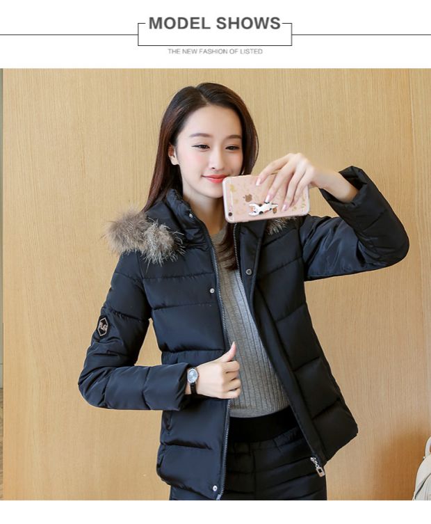 Áo cotton mùa đông 袄 nữ 2018 phiên bản Hàn Quốc của áo khoác mùa đông mới cotton dày quần áo mùa đông quần áo cotton phù hợp với học sinh hai mảnh áo phao lót lông cho bé