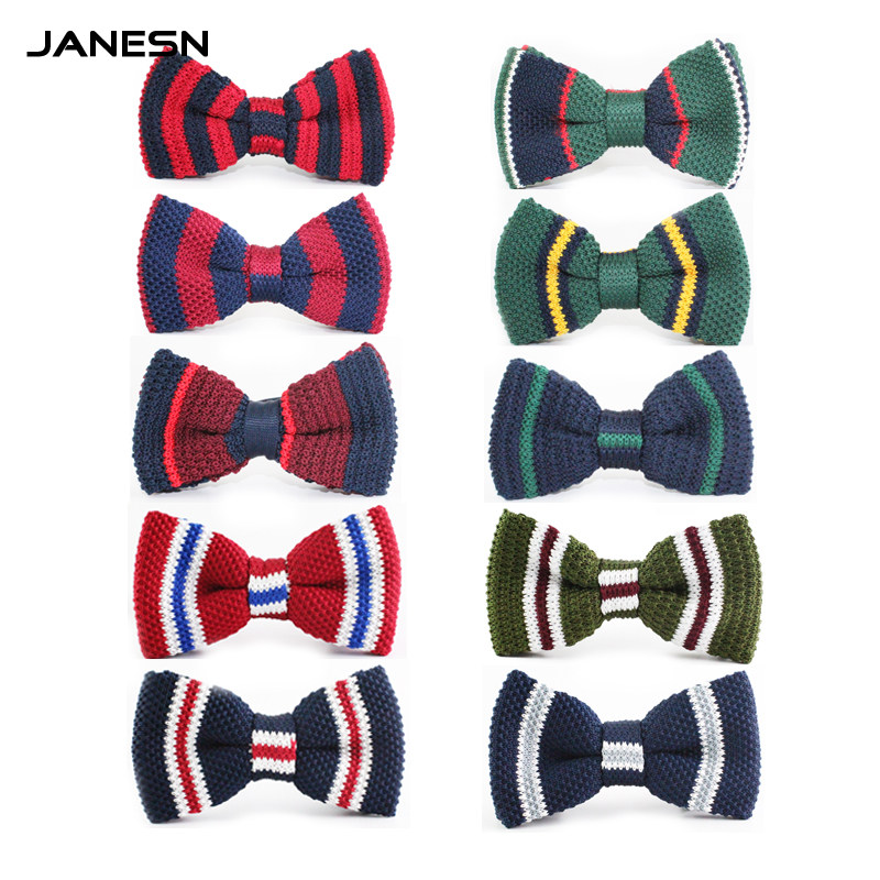 Men's Korean version of the British casual striped knit bow tie wedding party fashion gentleman suit Joker wool collar