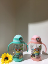Yellow people childrens summer high-end water Cup excellent color straw drinking cup gravity ball safety material