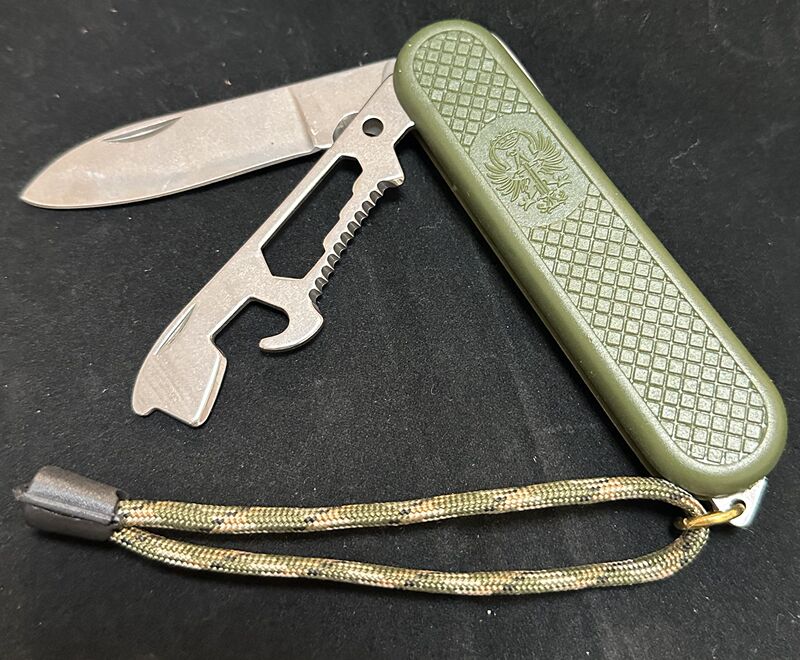 Free Shipping Leather Sheath Multifunctional Knife Outdoor Survival Knife Folding Knife Edc Tool Knife Combination Knife with Camouflage Lanyard