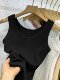 Threaded cotton pure hot girl short suspender vest women's top summer sleeveless short-sleeved T-shirt slim inner bottom