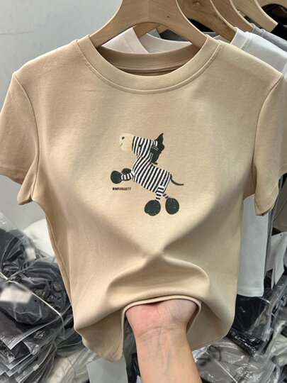 White short-sleeved right shoulder T-shirt for women summer 2025 new slim fit cotton Korean style bottoming shirt top ins trend