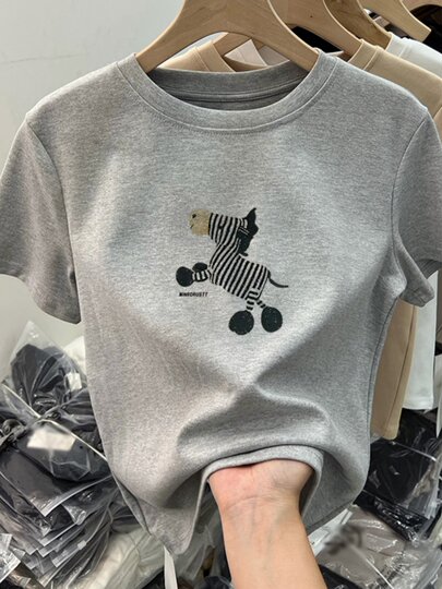 White short-sleeved right shoulder T-shirt for women summer 2025 new slim fit cotton Korean style bottoming shirt top ins trend