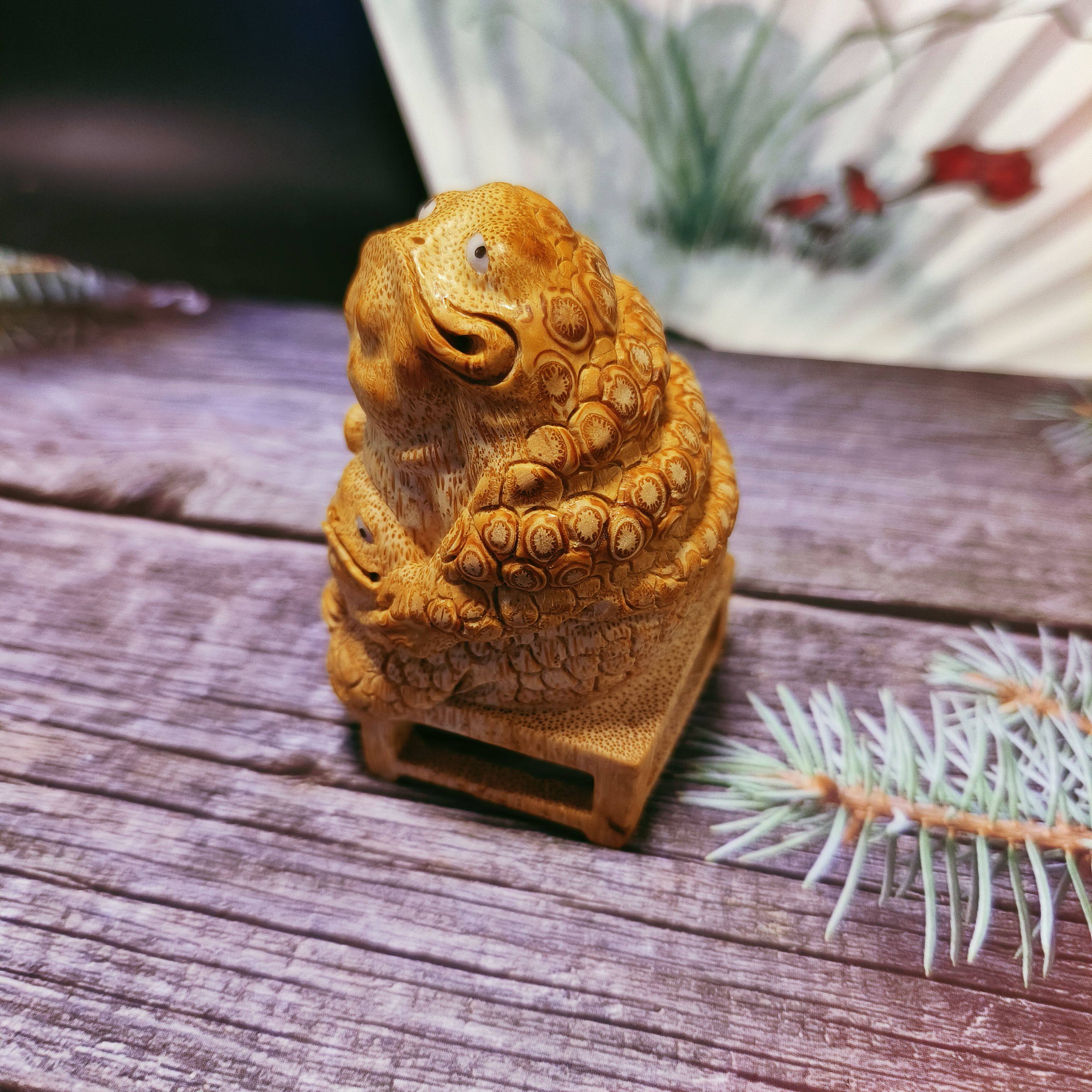 吉木堂精工老料竹根雕，母子青蛙金蟾手把件-竹雕/竹制品-淘宝好物网