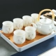 Nâng chùm nồi trà đặt nhà lớn Đức trắng sứ Kung Fu bộ công ty quà tặng tùy chỉnh một nồi sáu cốc bộ ấm pha trà hoa cúc