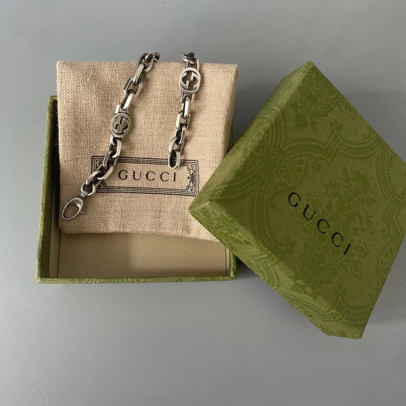 Gucci Bracelet, Unisex, Classic, Fashionable and Versatile, Silver 925 Silver Cuban Chain