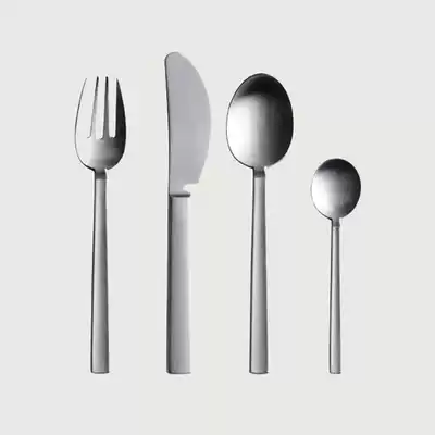 ICHI Matte frosted stainless steel knives, forks and spoons tableware imported from Denmark Ole Palsby counter spot