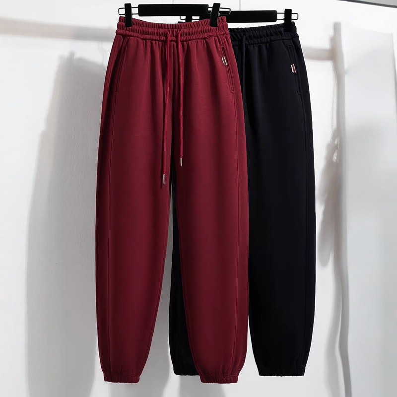 Women's Sports Pants, Spring and Autumn Thin Style, New Burgundy Pants, Slimming Joggers, High-Waisted Casual Winter Thickened Sweatpants Women's Sports Pants, Spring and Autumn Thin Style, New Burgundy Pants, Slimming Joggers, High-Waisted Casual Winter Thickened Sweatpants