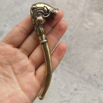 Ancient Play Cigarette Holder Double Tap Pure Copper Cigarette Smoke Pot Cigarette Cigarette Holder Dry Cigarette Smoke Mouthful Cigarette Smoke Mouthful Smoke Scoop I Little Smoke Bucket Antique