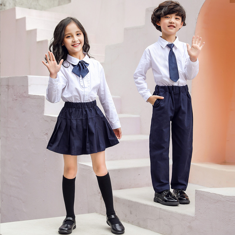 Children's Dress Boys and Girls Recite Performance Dress Graduation Chorus Host Pupil Performance Dress White Shirt Set