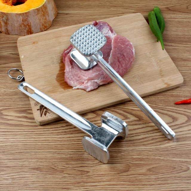 Household meat hammer Aluminum alloy steak hammer Double-sided minced meat hammer Large solid large row hammer Meat hammer kitchen