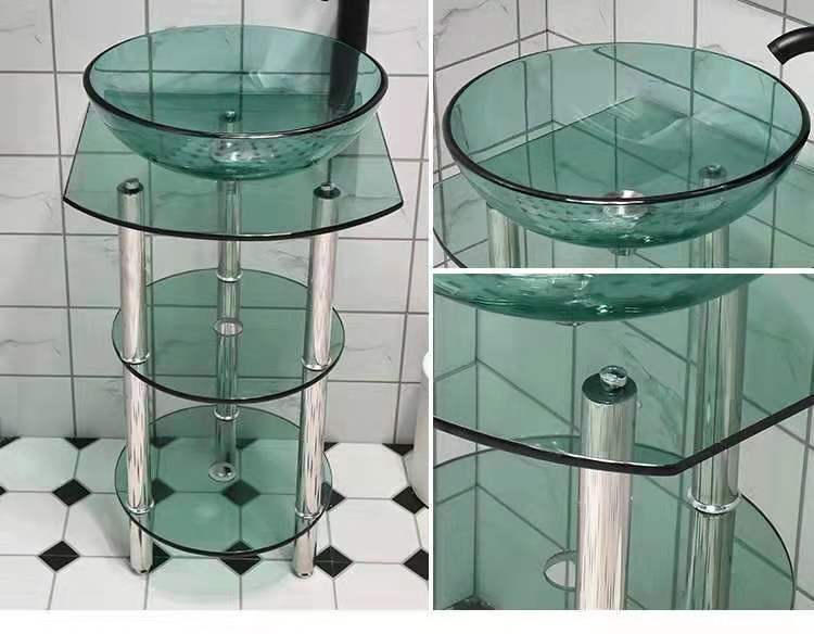 Drill-Free Wall-Mounted Washbasin, Tempered Glass Washbasin, Countertop Basin for Home Bathroom Washbasin Set Drill-Free Wall-Mounted Washbasin, Tempered Glass Washbasin, Countertop Basin for Home Bathroom Washbasin Set
