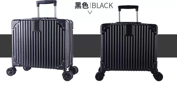 Logo tùy chỉnh vali retro nữ 18 inch nhỏ xe đẩy trường hợp bánh xe phổ thông vali mini 16 inch 17 hộp mật khẩu - Va li