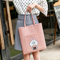 Japan and South Korea trendy womens bags college students Class portable schoolbags PU lazy wind ins small and fresh art shopping bags