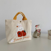 Children Lunch Box Bag Elementary School Students Learn To Carry Book Handbag Girl Cute Canvas Bag Loaded Homework Tutorial With Dinner