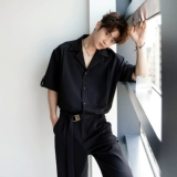 CHICERRO Пиджак классического кроя, рубашка, модный трендовый комплект, свободный крой, короткий рукав