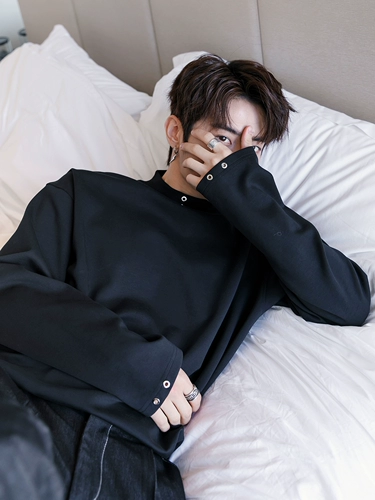 CHICERRO Цветной универсальный лонгслив, свободный крой, высокий воротник