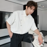 CHICERRO Дизайнерская рубашка, китайский стиль, свободный крой, тренд сезона