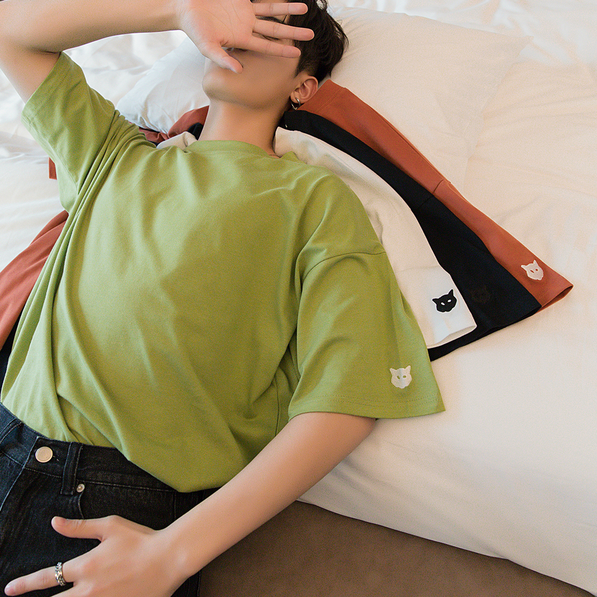 Sicilian men's clothing Summer Korean version trendy easy to thicken 50% sleeve undershirt man white short sleeve T-shirt man