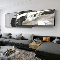 Living room decorative painting modern simple light luxury atmospheric hanging painting black and white gray abstract superimposed mural sofa background wall painting