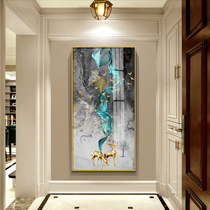 Entrance to the family Xuanguan decoration painting modern minimalist entrance door fresco vertical version aisle corridor end hanging painting light and luxurious atmosphere