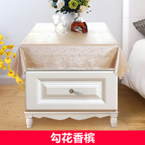 Nordic modern simple bedside table cover towel refrigerator dust cover waterproof cloth Cotton and linen small fresh coffee table pad ins