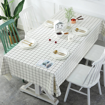 Tablecloth Waterproof and oil-proof leave-in Nordic ins net Red rectangular table cloth Tea table tablecloth Household non-slip table mat