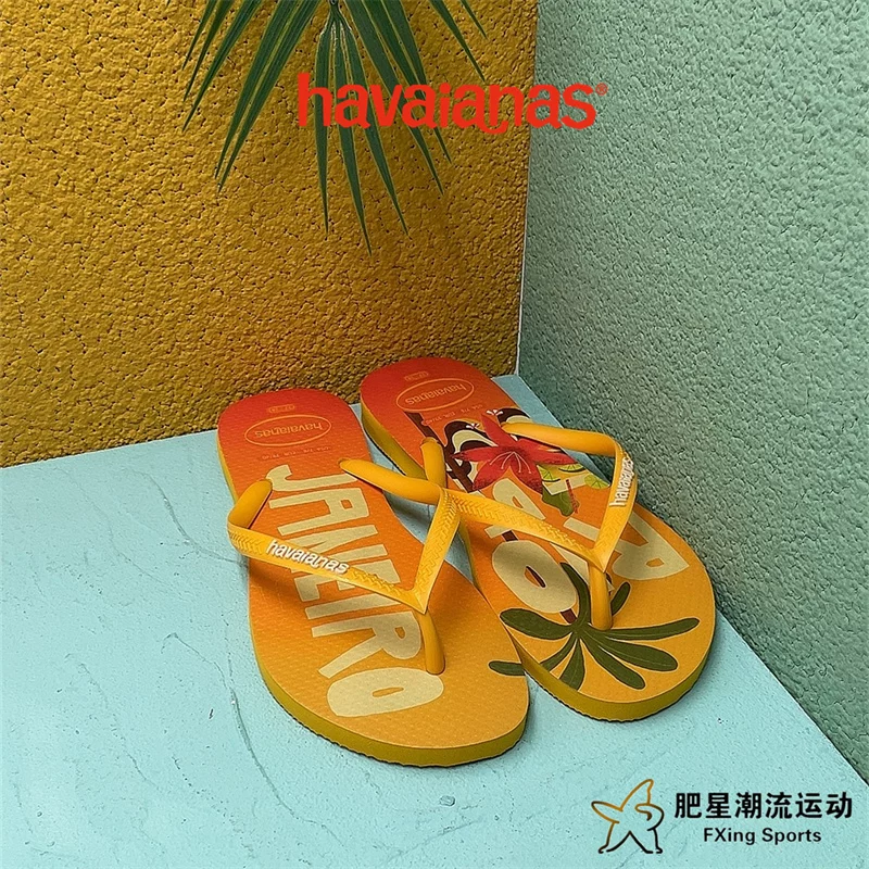 Сланцы Havaianas Slim Postcard с принтом, удобные повседневные пляжные шлепанцы для женщин