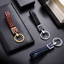 zobo genuine car keychain leather rope mens creative key chain ring female personality couple car key hanging rope