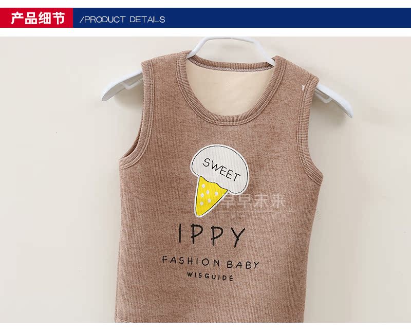 Baby plus nhung vest ấm áp vest bé trai quần áo trẻ em mùa thu và mùa đông vest đơn vai ra ngoài vest vest quần áo trẻ em cao cấp