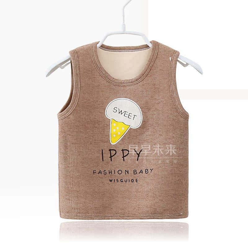 Baby plus nhung vest ấm áp vest bé trai quần áo trẻ em mùa thu và mùa đông vest đơn vai ra ngoài vest vest quần áo trẻ em cao cấp