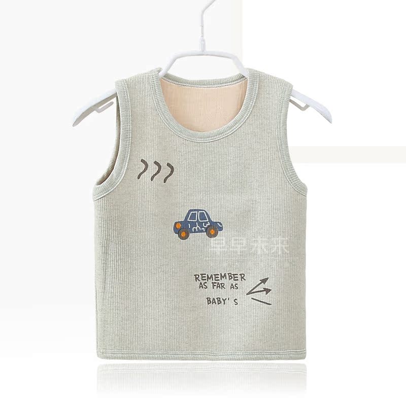 Baby plus nhung vest ấm áp vest bé trai quần áo trẻ em mùa thu và mùa đông vest đơn vai ra ngoài vest vest quần áo trẻ em cao cấp