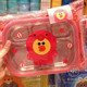 hộp cơm điện bear dfh – s2123 Hàn Quốc LINE FRIENDS Jungle Brown Bear Trẻ em Hộp cơm trưa Tấm thép không gỉ có túi đựng đồ ăn trưa - Hộp cơm điện sưởi ấm hop com cam dien