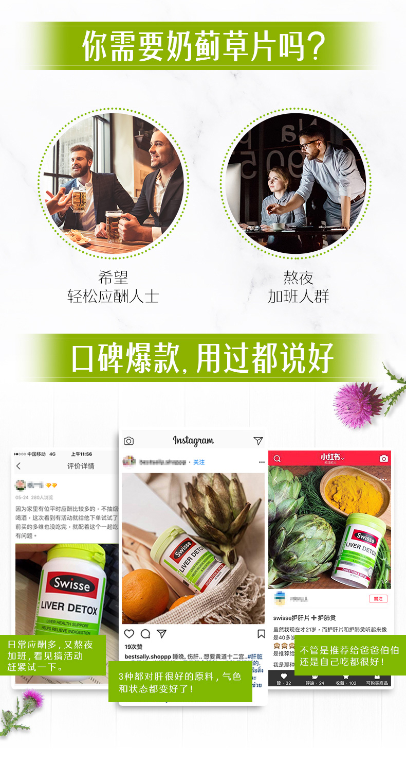 澳洲进口 Swisse 奶蓟草片 120粒 养肝护肝 图5