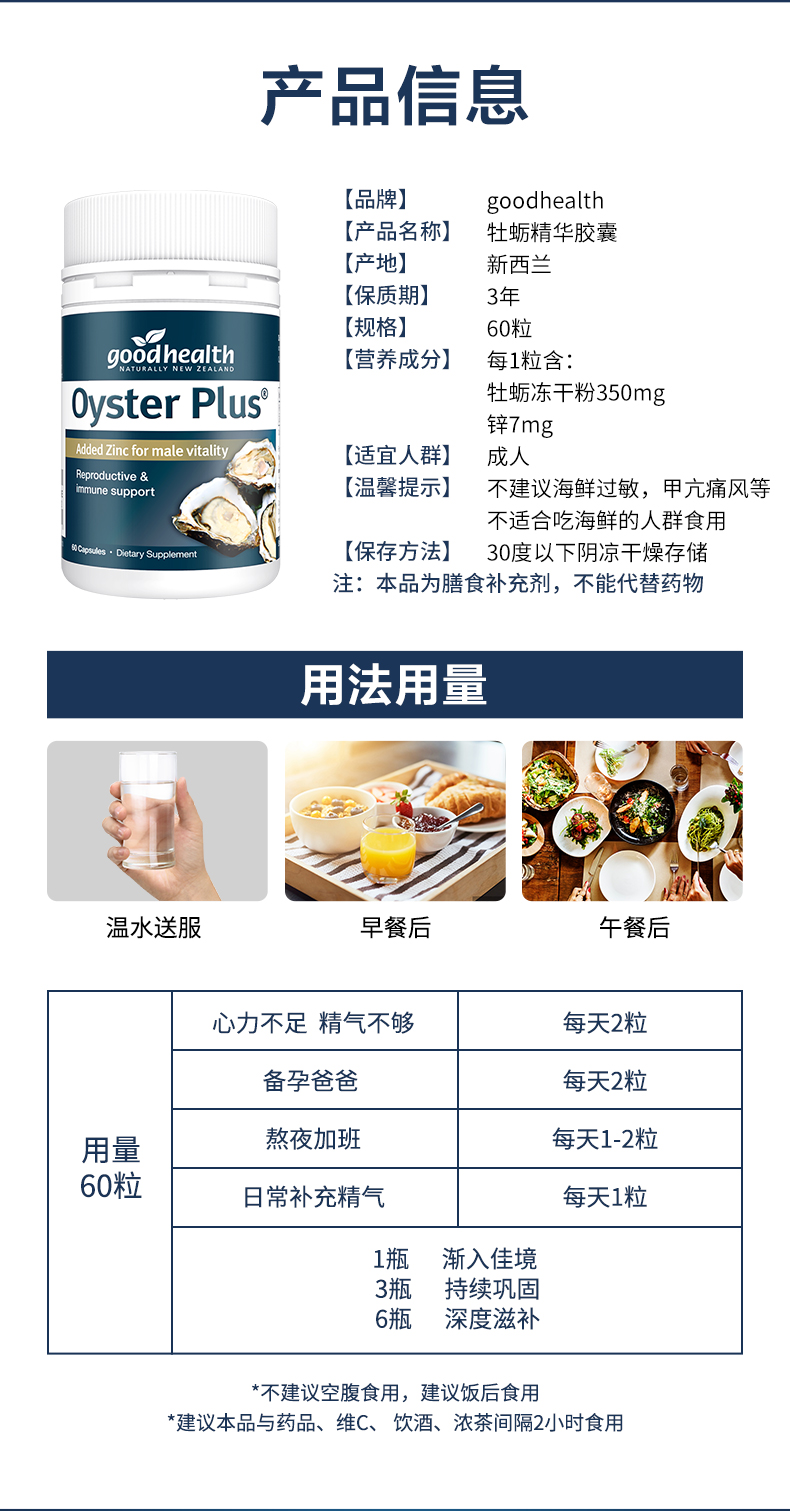 新西兰进口 goodhealth 牡蛎精华生蚝精胶囊 60粒 图9