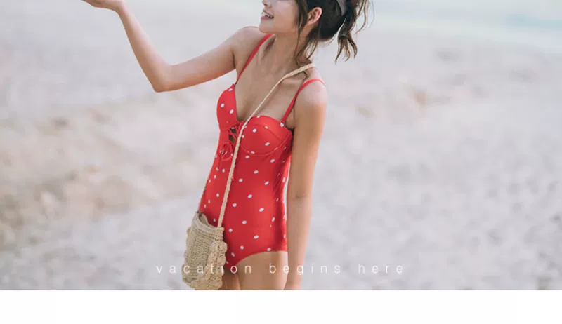 Áo tắm nữ đào nhỏ 2019 mới hình tam giác Xiêm mỏng manh Hàn Quốc nhỏ ngực ngực tụ tập nữ sinh áo tắm - Bộ đồ bơi One Piece áo bơi liền thân cho bé gái