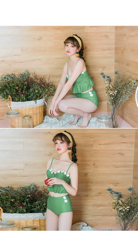 Xiaotao áo tắm nữ tươi cô gái sinh viên sóng retro gợi cảm eo cao tam giác che bụng đã mỏng mảnh áo tắm - Bộ đồ bơi hai mảnh