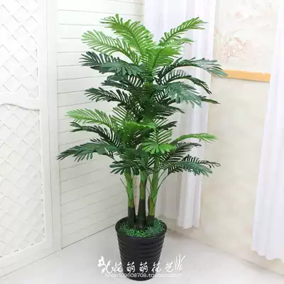 Simulation plant placement bonsai potted plant hotel engineering special fake tree small tree head three kwai tree shopping mall store installation