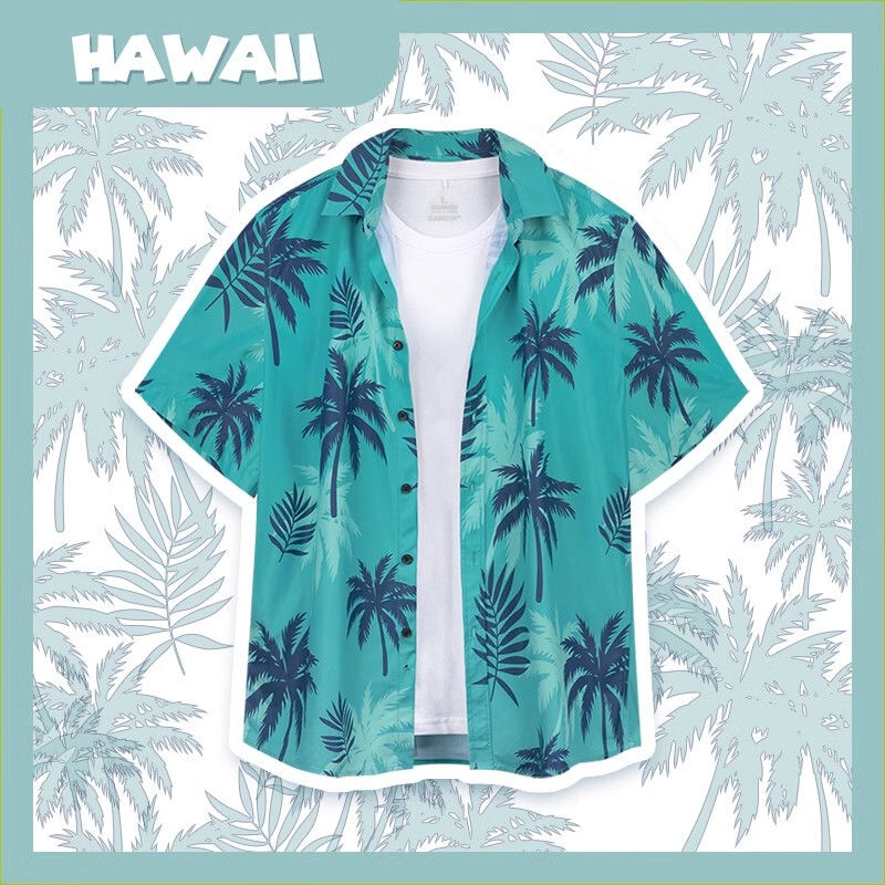 Gta Vice City Shirt Tommy Floral Shirt Men's Hawaiian Palm Leaf Beach Seaside Vacation Short-Sleeve Aloha