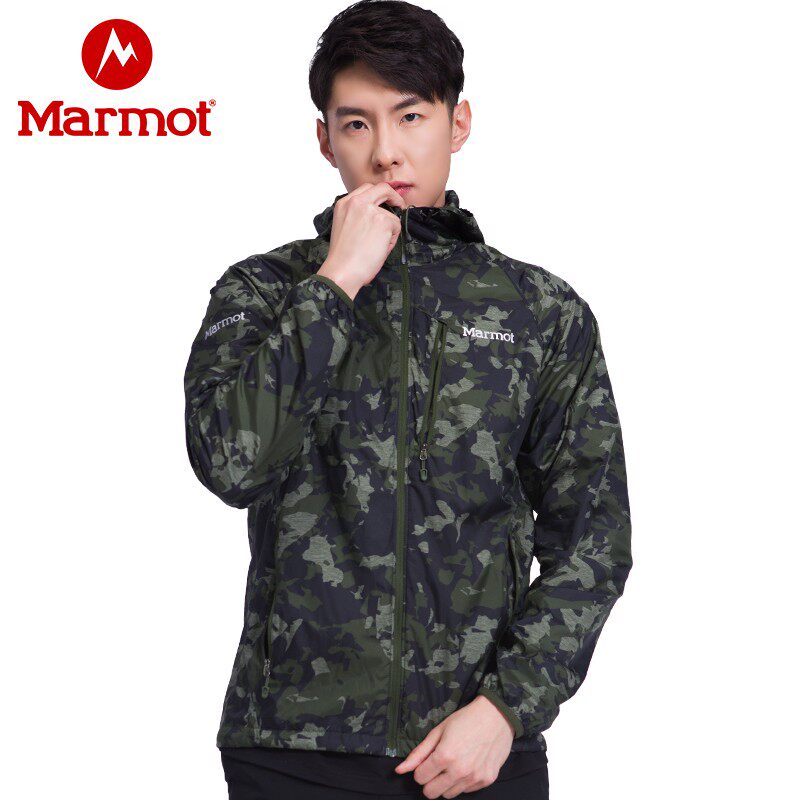 Marmot 土拨鼠 Ether DriClime® 迷彩男式连帽防水夹克 V52437 双重优惠折后￥269包邮 2色可选