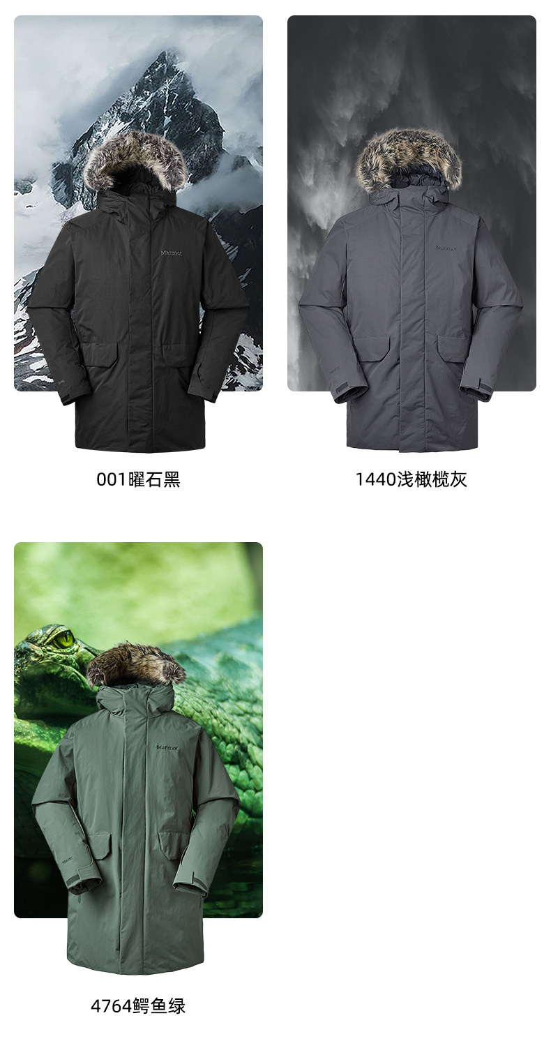 顶级户外 土拨鼠Marmot 秋冬新款 180克700蓬拒水鹅绒 男中长派克羽绒服 图12